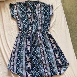 Justify Elephant print dress, modest, small
